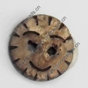 Coconut Shell Button, 20mm, Hole:Approx 2mm, Sold by Bag