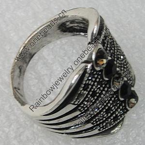 Metal Alloy Finger Rings, 22x22mm, Sold by Group