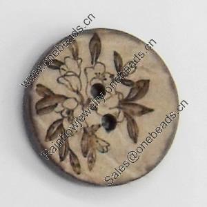 Coconut Shell Button, 20mm, Hole:Approx 2mm, Sold by Bag