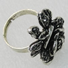 Metal Alloy Finger Rings, Flower 29x20mm, Sold by Group