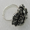 Metal Alloy Finger Rings, Flower 29x23mm, Sold by Group