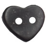 Coconut Shell Button, Heart, 18mm, Hole:Approx 2mm, Sold by Bag