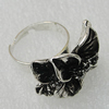 Metal Alloy Finger Rings, Flower 25x19mm, Sold by Group