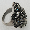 Metal Alloy Finger Rings, Flower 32x26mm, Sold by Group