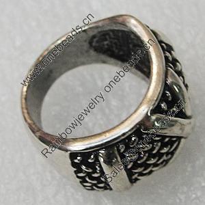 Metal Alloy Finger Rings, 24x15mm, Sold by Group