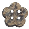 Coconut Shell Button, Flower, 19mm, Hole:Approx 2mm, Sold by Bag