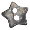 Coconut Shell Button, Star, 21mm, Hole:Approx 2mm, Sold by Bag