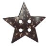 Coconut Shell Button, Star, 40mm, Hole:Approx 2mm, Sold by Bag