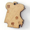 Wood Pendant, 19x27mm, Hole:Approx 2mm, Sold by Bag