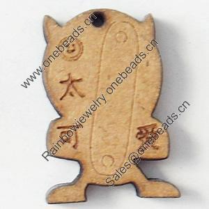Wood Pendant, 16x26mm, Hole:Approx 2mm, Sold by Bag