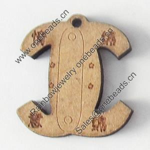 Wood Pendant, 22x25mm, Hole:Approx 2mm, Sold by Bag
