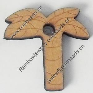 Wood Pendant, 30mm, Hole:Approx 3mm, Sold by Bag