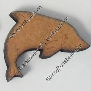 Wood Cabochons, 31x24mm, Sold by Bag