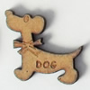 Wood Cabochons, Dog, 25x26mm, Sold by Bag