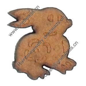 Wood Cabochons, Rabbit, 20x24mm, Sold by Bag