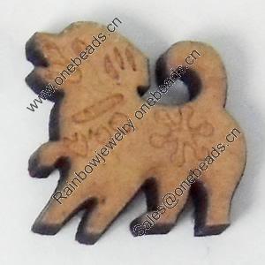 Wood Cabochons, Dog, 24mm, Sold by Bag