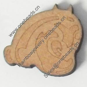 Wood Cabochons, 26x21mm, Sold by Bag