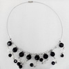 Fashionable Necklaces Steel Wire with Acrylic Beads, Necklaces:about 16-inch long, Sold by Strand