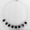 Fashionable Necklaces Steel Wire with Acrylic Beads, Necklaces:about 16-inch long, Sold by Strand