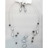 Fashionable Necklaces Steel Wire with Glass Beads,Necklaces:about 19.5-inch long,Earring:5cm long,Sold by Set