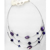 Fashionable Necklaces Steel Wire with Acrylic Beads, Necklaces:about 19.5-inch long, Sold by Strand