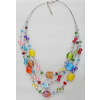 Fashionable Necklaces Steel Wire with Lampwork Glass Beads, Necklaces:about 19.5-inch long, Sold by Strand