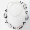 Fashionable Necklaces Cotton wax cord with Acrylic Beads, Necklaces:about 35.5-inch long, Sold by Strand