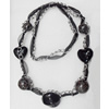 Fashionable Necklaces Iron Chain & Ribbon with Ceramics Beads, Necklaces:about 35.5-inch long, Sold by Strand