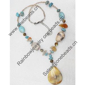 Fashionable Gemstone, Necklaces:about 17.7-inch long, Sold by Strand