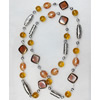 Fashionable Necklaces Steel Wire with Lampwork Glass Beads, Necklaces:about 35.5-inch long, Sold by Strand