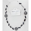 Fashionable Necklaces Steel Wire with Glass Beads, Necklaces:about 35.5-inch long, Sold by Strand