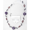 Fashionable Necklaces Steel Wire with Glass Beads, Necklaces:about 35.5-inch long, Sold by Strand