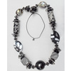 Fashionable Necklaces Cotton wax cord with Acrylic Beads, Necklaces:about 35.5-inch long, Sold by Strand
