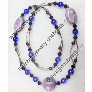 Fashionable Necklaces with Ceramics Beads, Necklaces:about 35.5-inch long, Sold by Strand