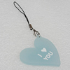 PU Leather Key Chain, Heart 38x38mm, Sold by PC