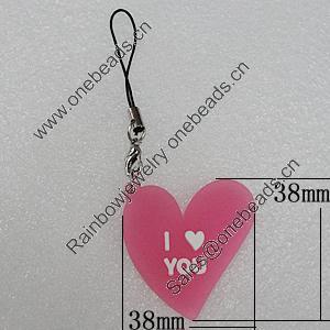 PU Leather Key Chain, Heart 38x38mm, Sold by PC