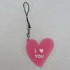 PU Leather Key Chain, Heart 38x38mm, Sold by PC