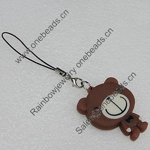 PU Leather Key Chain, Bear 40x32mm, Sold by PC