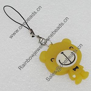 PU Leather Key Chain, Bear 40x32mm, Sold by PC