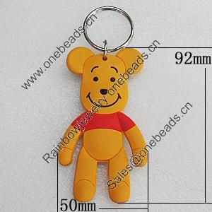 PU Leather Key Chain, Bear 92x50mm, Sold by PC