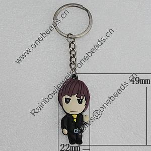 PU Leather Key Chain, 49x22mm, Sold by PC