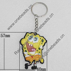 PU Leather Key Chain, 57x40mm, Sold by PC