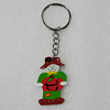 Key Chain, Iron Ring with Wood Charm, 44x30mm, Sold by PC