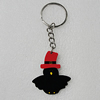 Key Chain, Iron Ring with Wood Charm, 44x40mm, Sold by PC