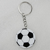 Key Chain, Iron Ring with Wood Charm, Flat Round 40mm, Sold by PC