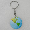 Key Chain, Iron Ring with Wood Charm, Flat Round 40mm, Sold by PC