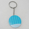 Key Chain, Iron Ring with Wood Charm, Flat Round 40mm, Sold by PC