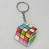 Key Chain, Iron Ring with Wood Charm, Polygon 52x40mm, Sold by PC