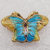 Cloisonne Beads, Butterfly 15x20x6mm Hole:1.5mm, Sold by PC 