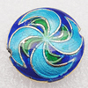 Cloisonne Beads, Flat Round 20x8mm Hole:1.5mm, Sold by PC 